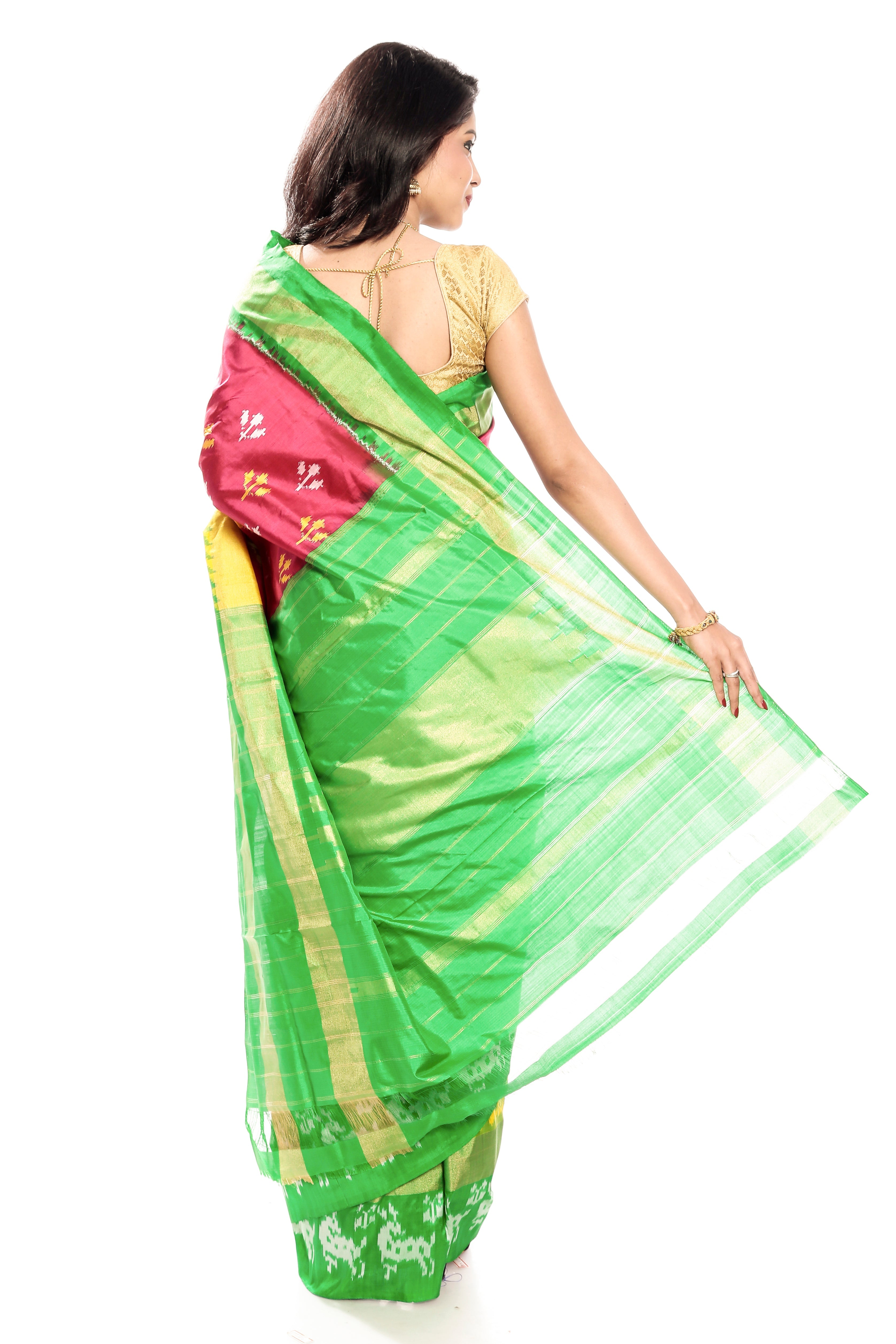 Pochampally Saree - Ikkat Silk Saree in Green