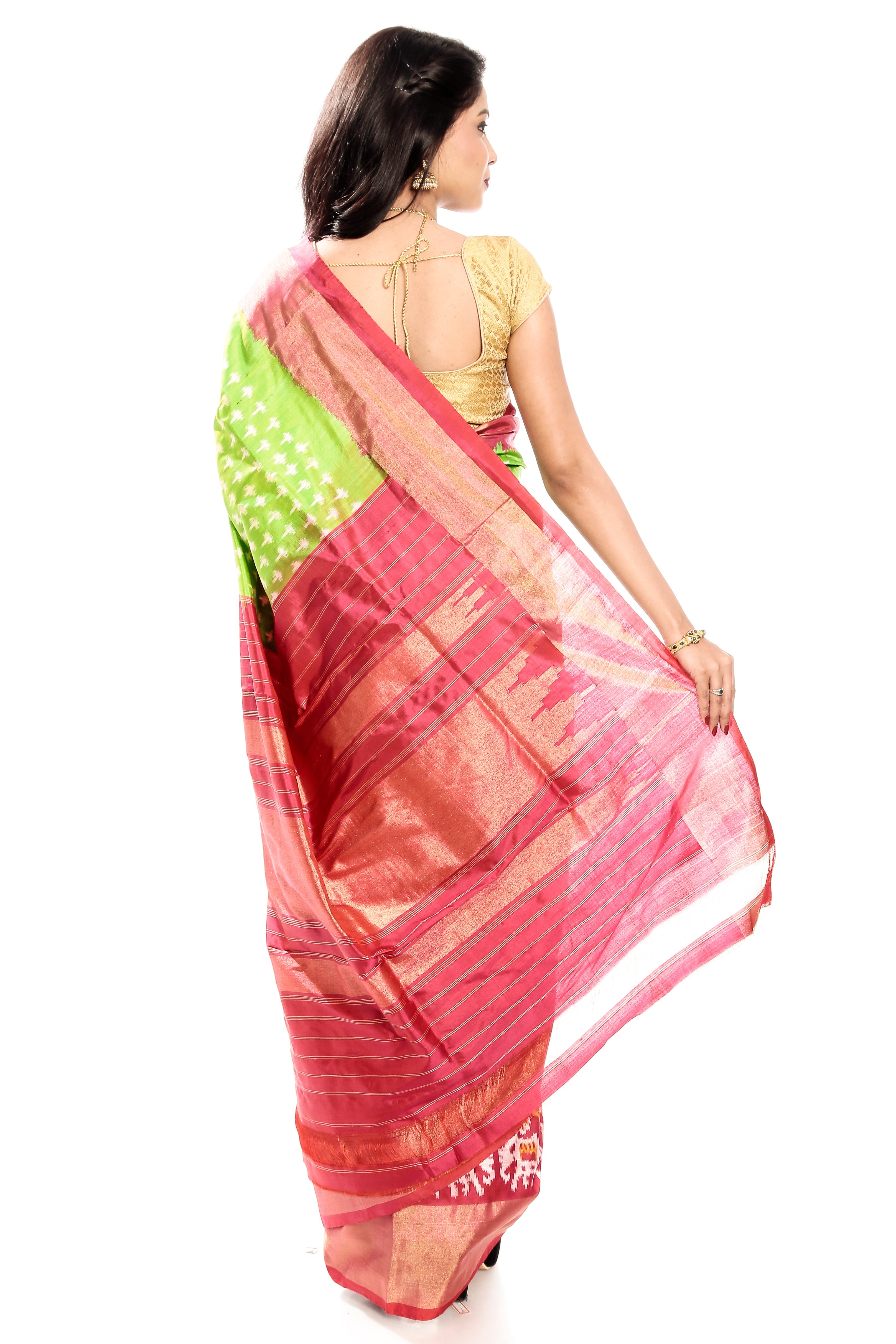 Light Gren Ikkat Silk Saree UK, USA, Canada