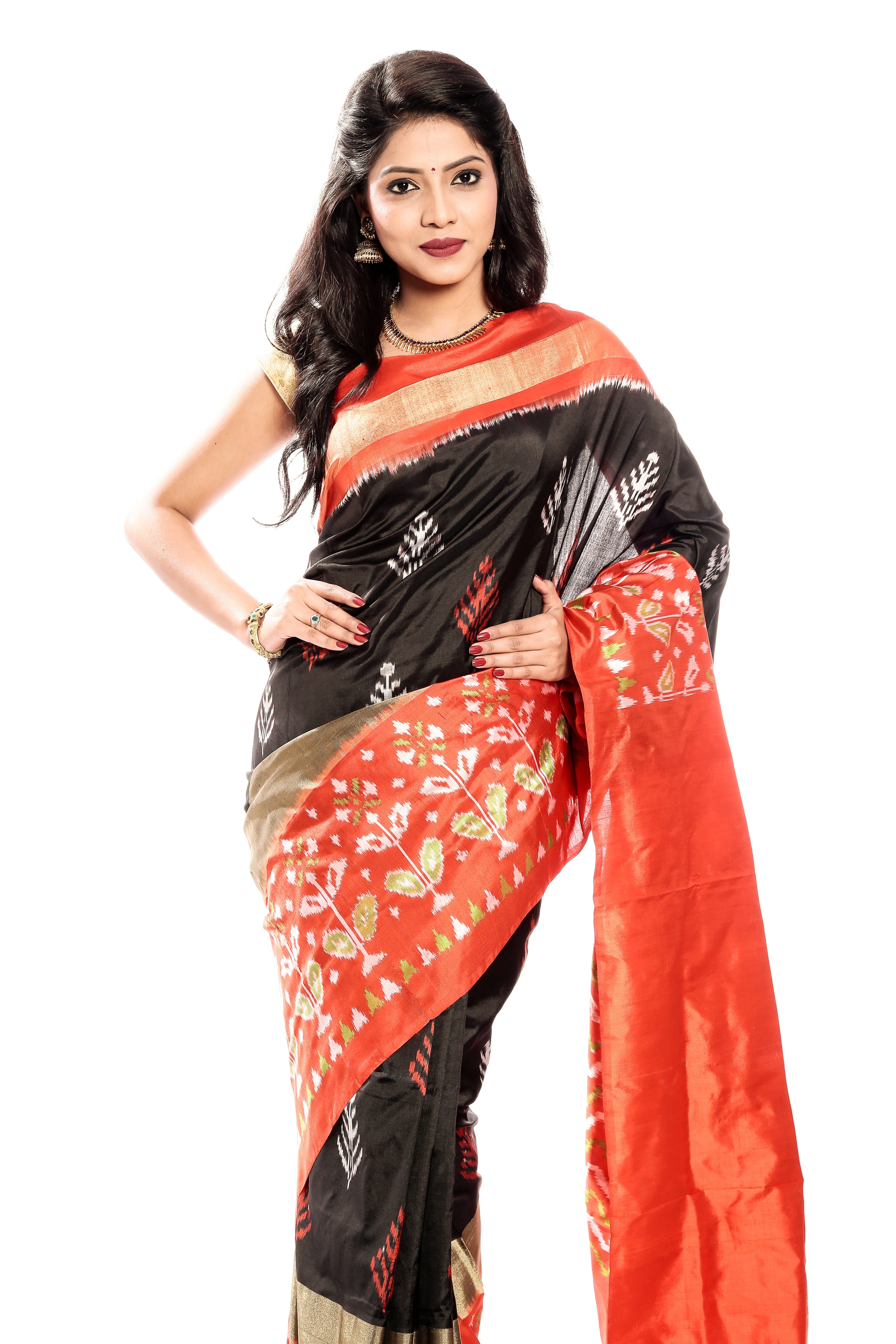 Black pochampally saree  in USA, UK, Canada