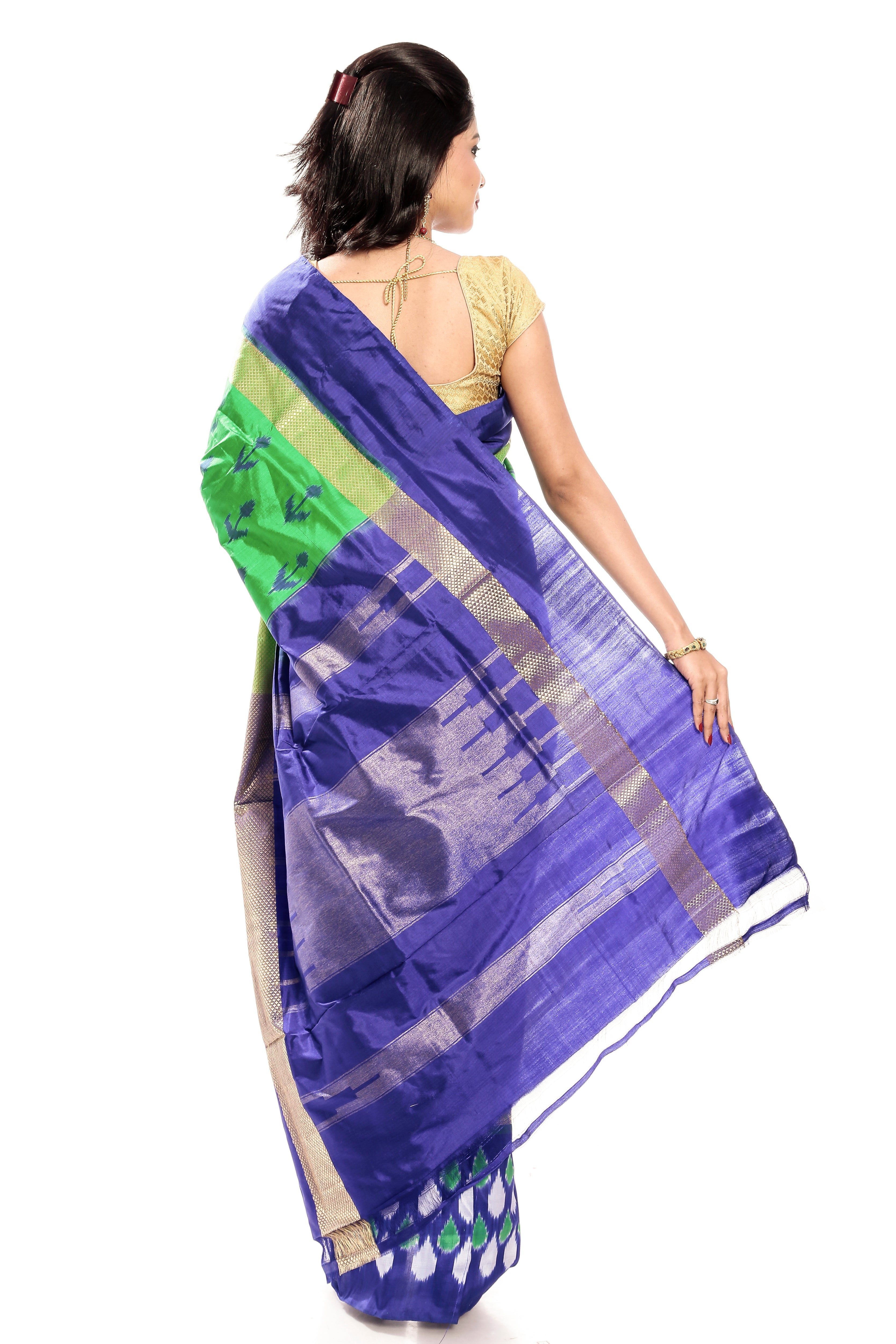 Green & Blue  Ikkat Saree usa, uk, canada