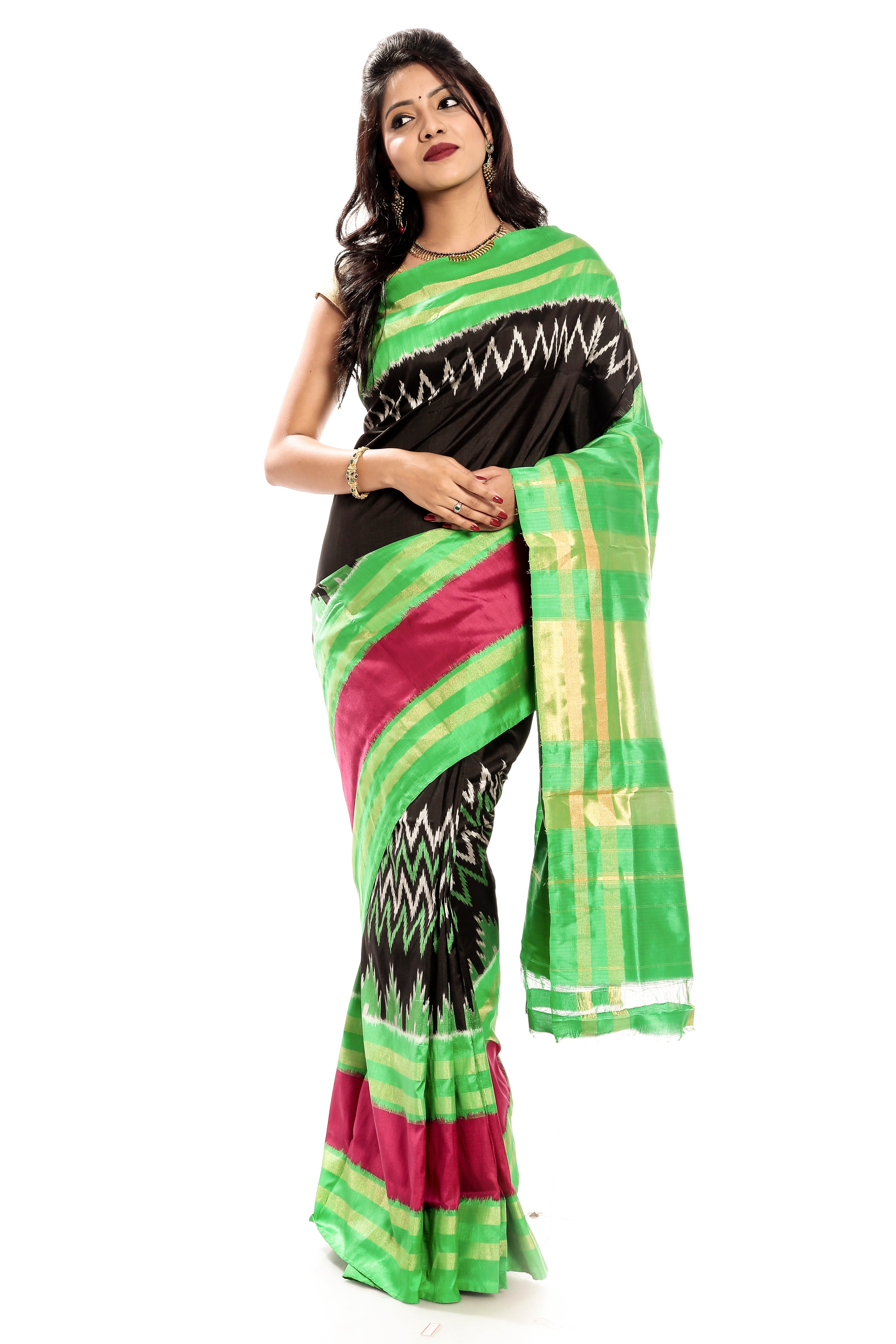 Buy Mandakini Pochampally Ikkat (Ikat) Handloom Pure Silk