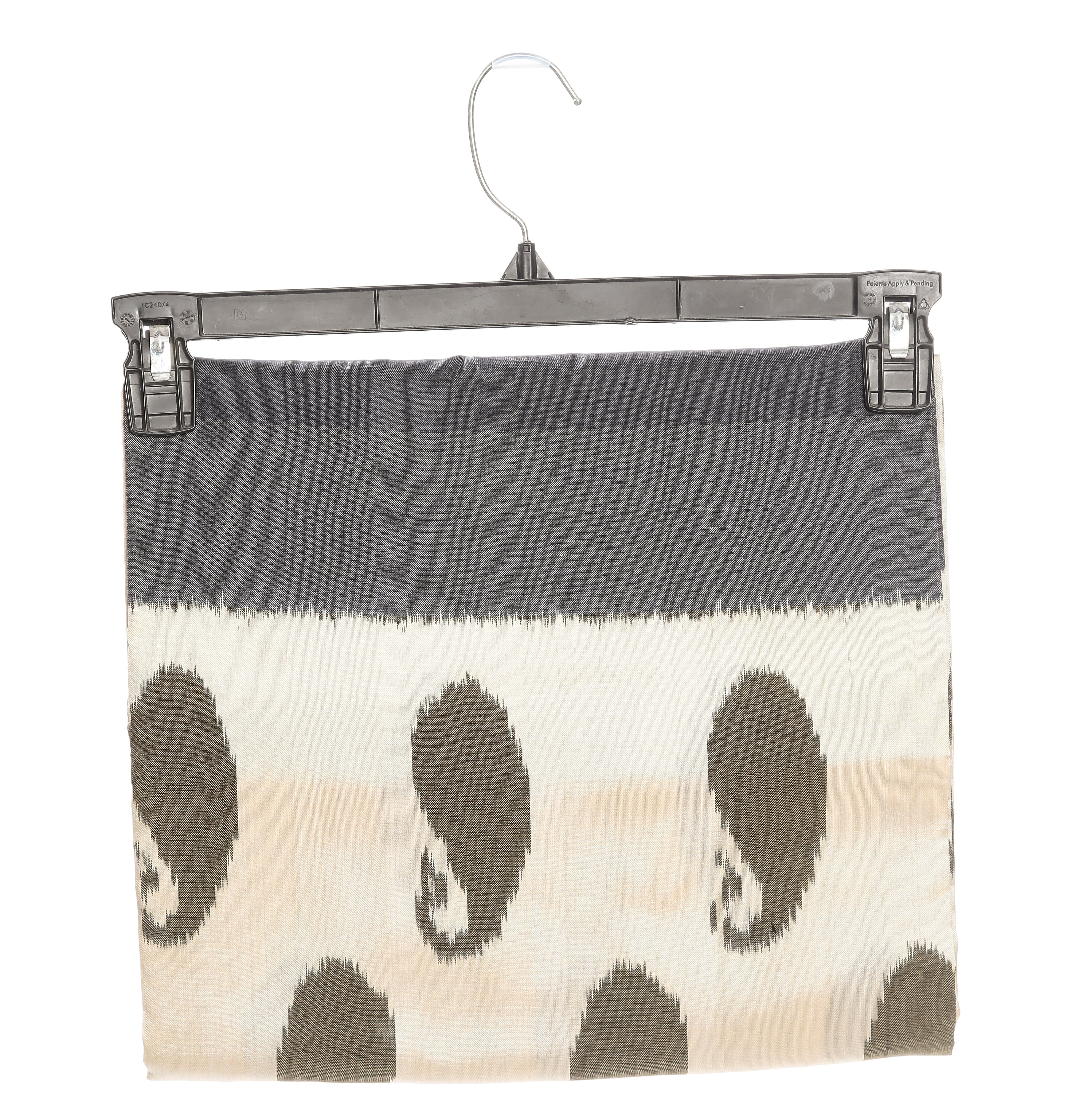 Off White Pochampally Silk Saree with Pink & black border