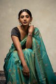 Light Green Ilkal Saree - Art Silk Saree with Kasuti Embroidery (MK777)
