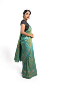 Light Green Ilkal Saree - Art Silk Saree with Kasuti Embroidery (MK777)