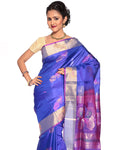 blue kanchivaram silk saree