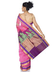 Kanjivaram  cotton silk saree in pink