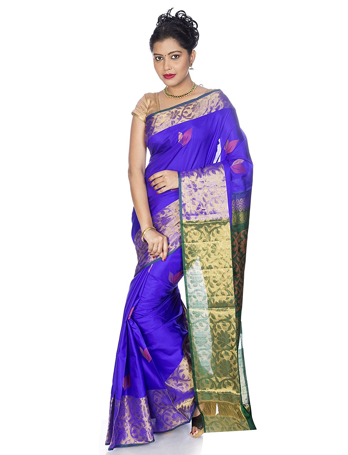blue kanchipuram silk saree