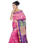 Kanjeevaram Cotton Silk Saree in pink