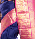 Dark Blue silk sarees for Wedding with Pure Zari work (MK206)