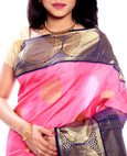 Pink Indian Wedding Pure Silk and Pure Zari Saree with Chakra Motifs