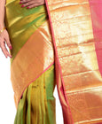 Light Green Kanchipuram Pure Silk Saree