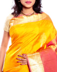 Mandakini - Exclusive - Indian Women's Kanchipuram  - Handloom - Pure Silk Saree (Yellow) (MK222)