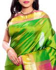 green kanchivaram saree