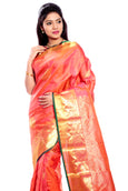 orange kanchipuram saree for bridal