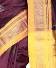 Mandakini Kasuti Ilkal Pure Silk Saree with Kasuti Embroidery in Dark Maroon Color
