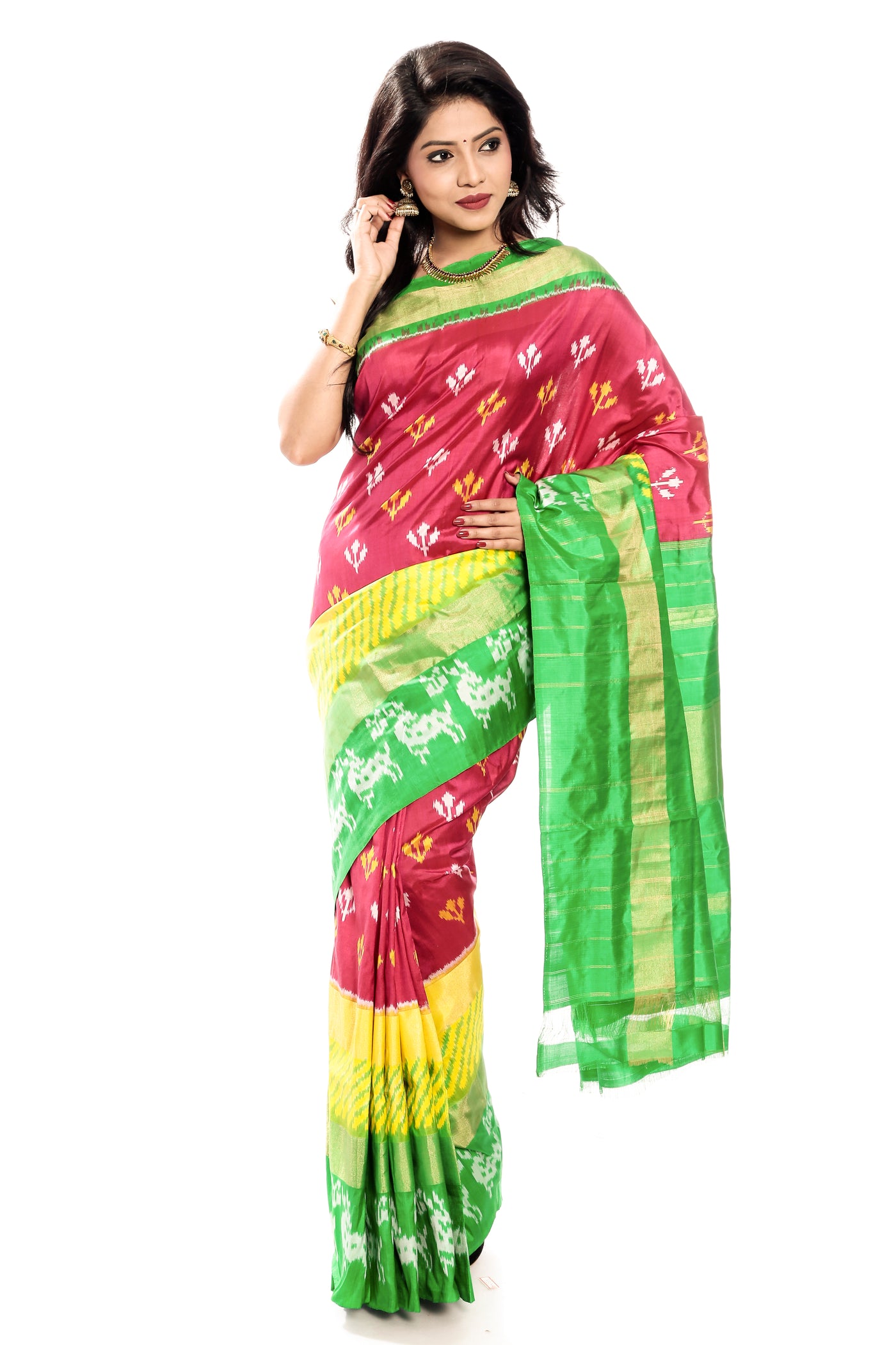 Buy Mandakini Pochampally Ikkat (Ikat) Handloom Pure Silk