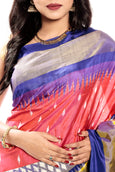  Pochampally Saree in Pink & Blue
